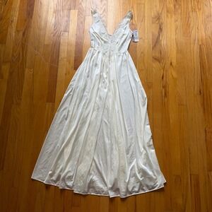 NEW Olga Vintage Nightgown Cream Lace Bodice Maxi Chemise Large Retro Full Sweep